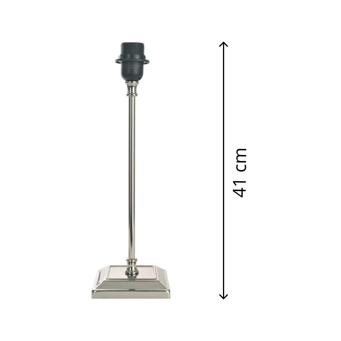 De Various T-80 lampenvoet in nikkel is 41 cm hoog. Combineer met een lampenkap die bij jouw interieur past!
