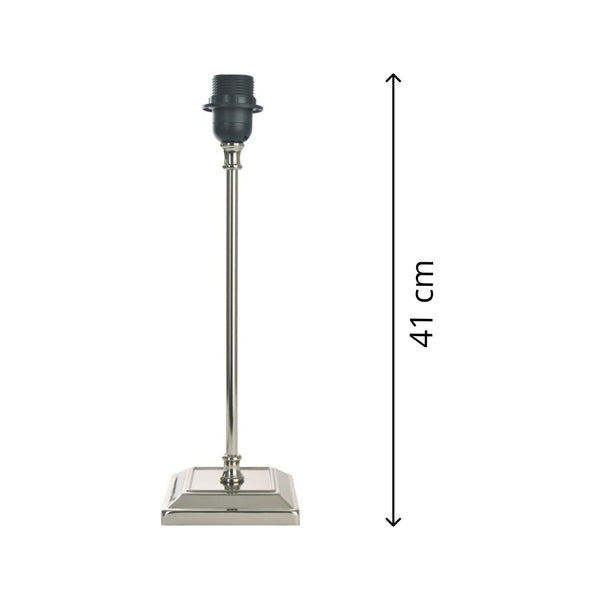 De Various T-80 lampenvoet in nikkel is 41 cm hoog. Combineer met een lampenkap die bij jouw interieur past!