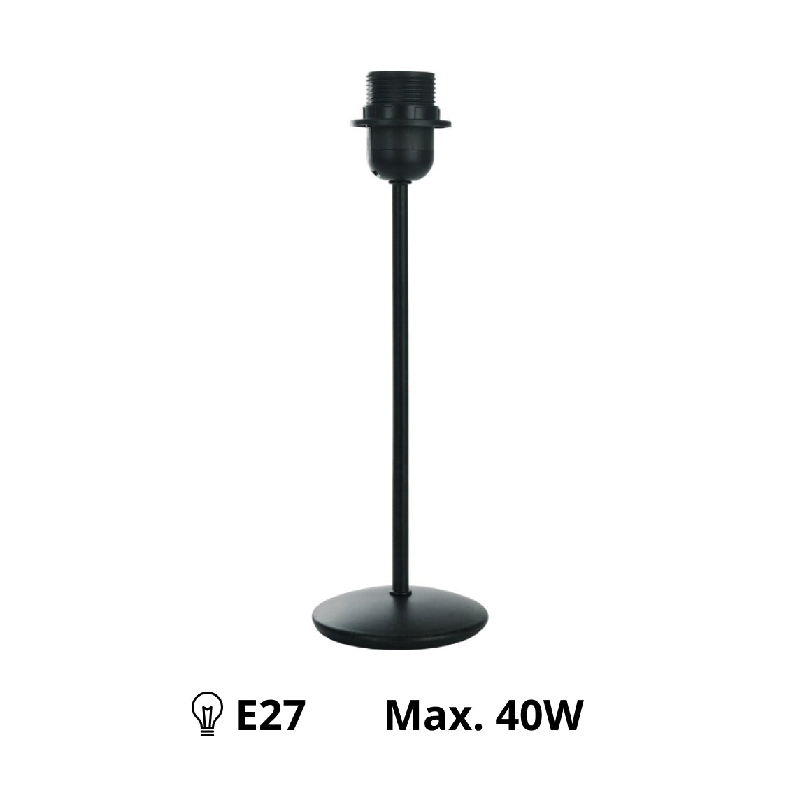 De Various Universal lampenvoet in zwart is 31 cm hoog. Combineer met een lampenkap die bij jouw interieur past!