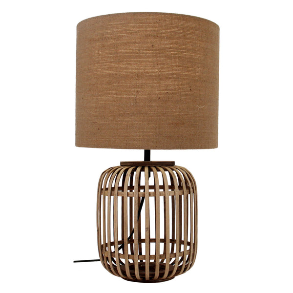 Various Woven tafellamp Ø24 cm in bamboe natuur/beige, volledig afgebeeld tegen een neutrale achtergrond.