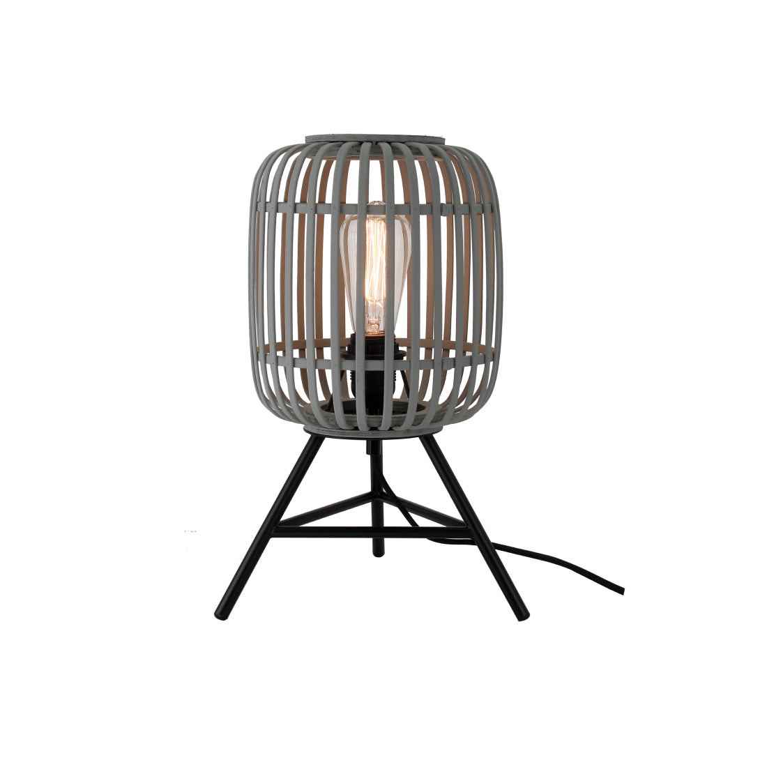 De Various Woven tafellamp in grijs heeft een Ø22 cm kap. Een moderne, stijlvolle tafellamp op 3 poten die een eigentijdse uitstraling biedt voor elk interieur.