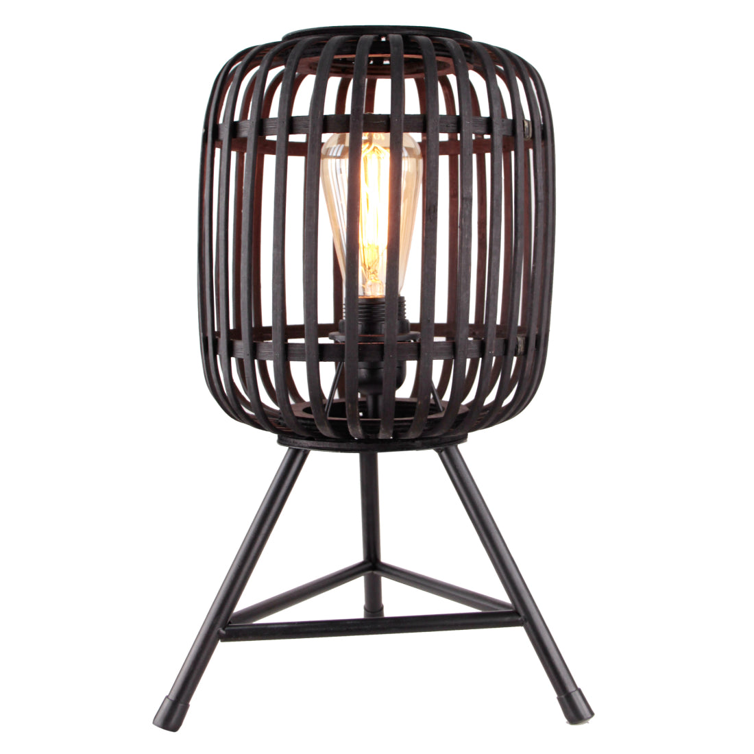 De Various Woven tafellamp in zwart heeft een Ø22 cm kap. Een moderne, stijlvolle tafellamp op 3 poten die een eigentijdse uitstraling biedt voor elk interieur.