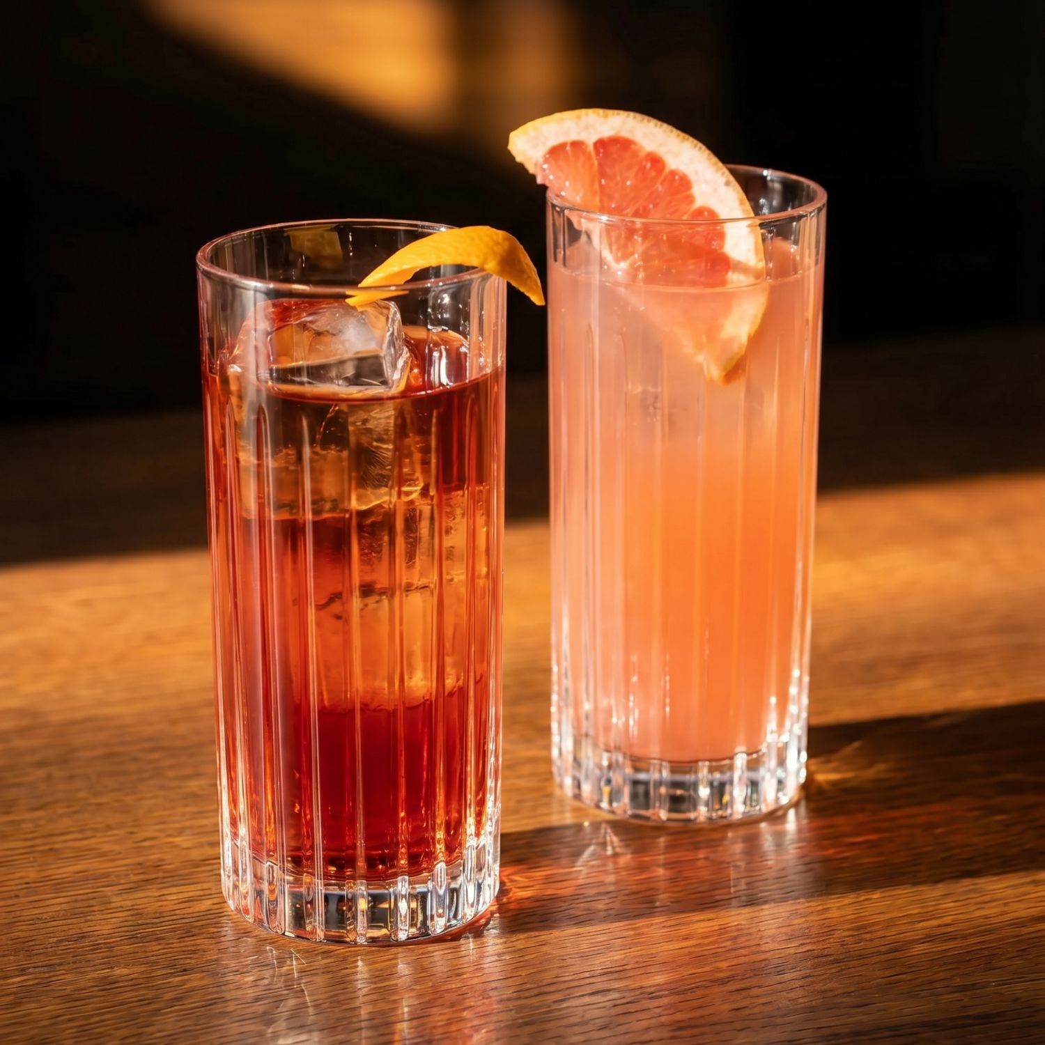 2 Long Cocktail Glasses