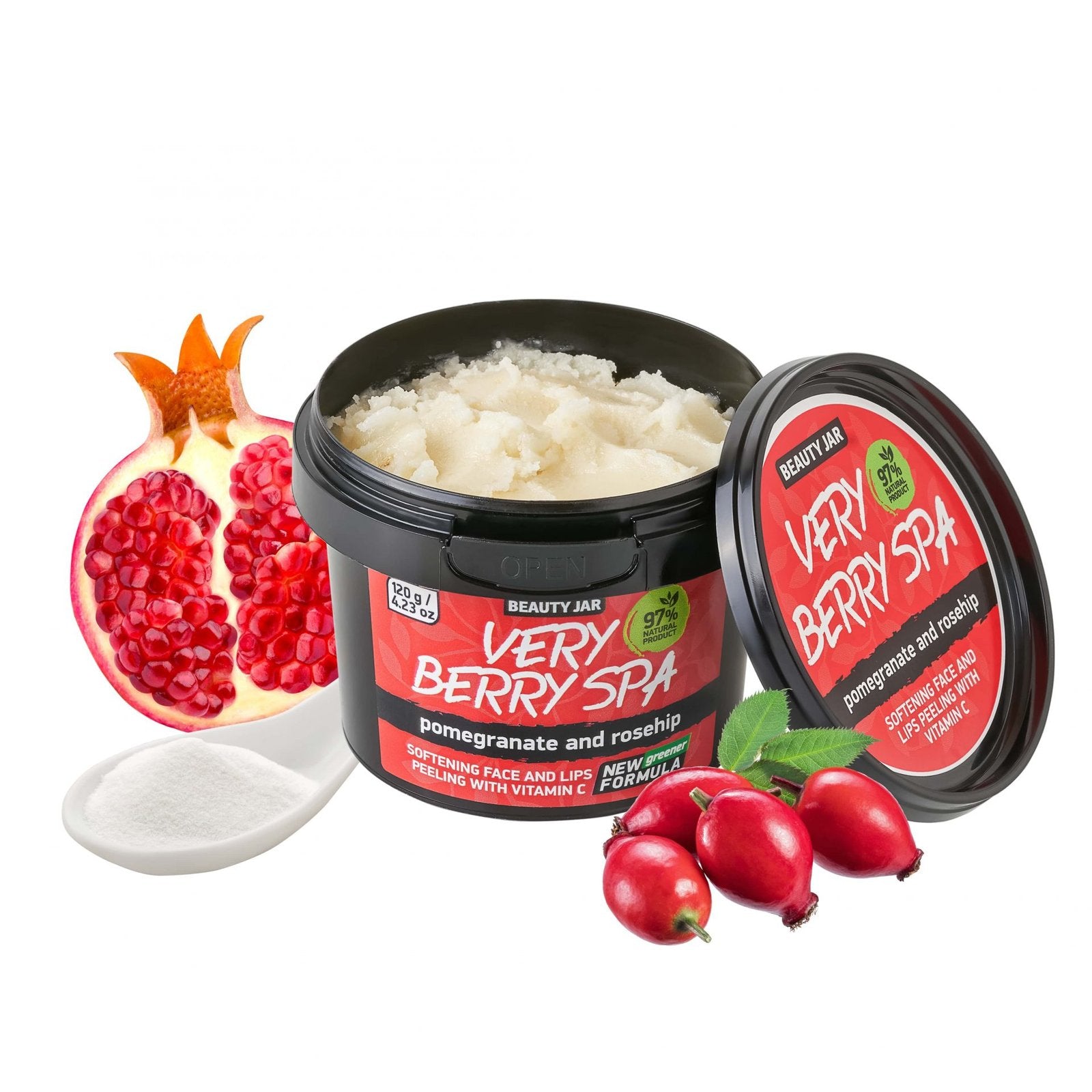 BEAUTY JAR FACE AND LIP SCRUB VERY BERRY SPA