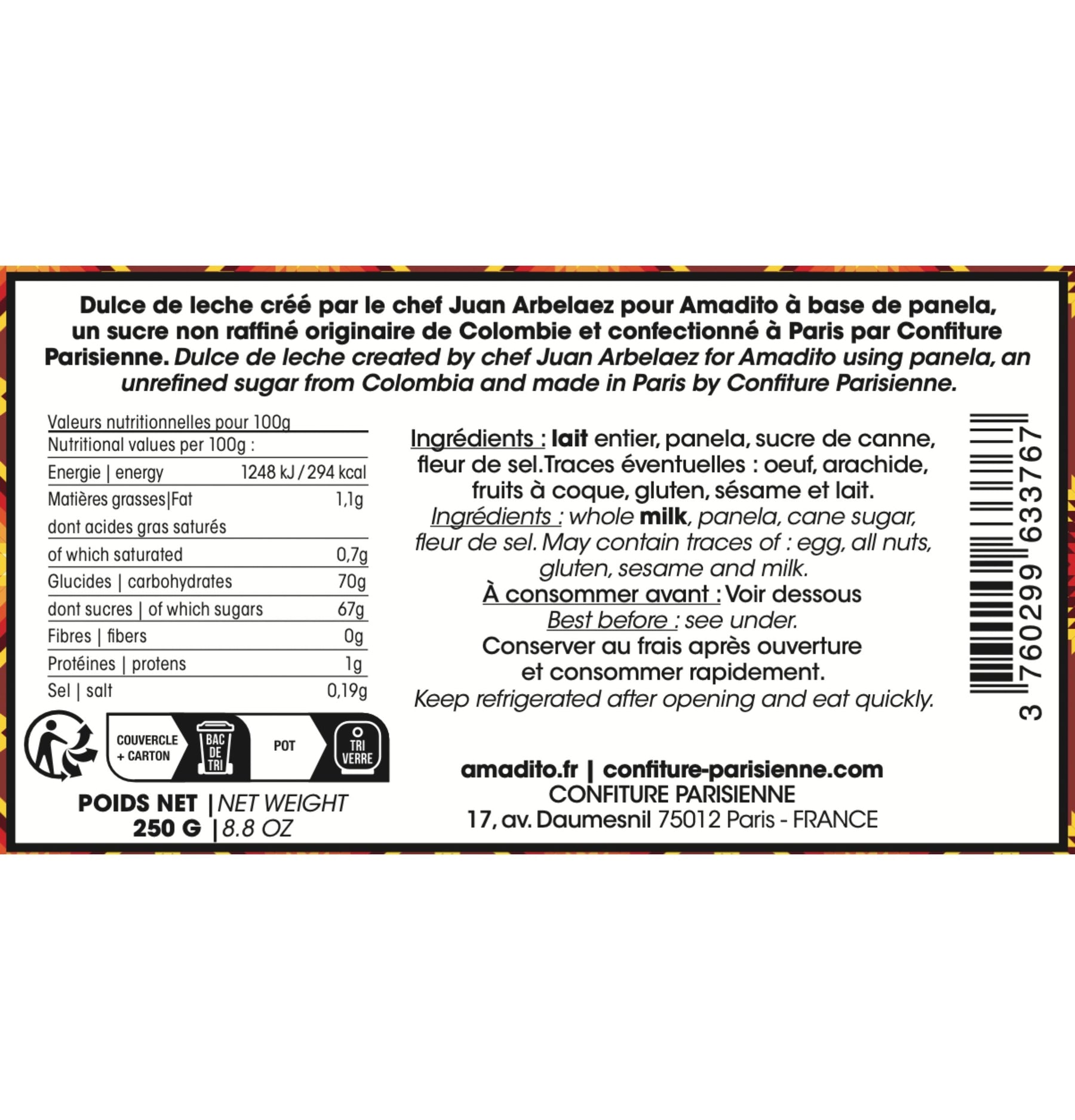 Confiture Parisienne - Caramelito Dulce de leche par Juan Arbelaez