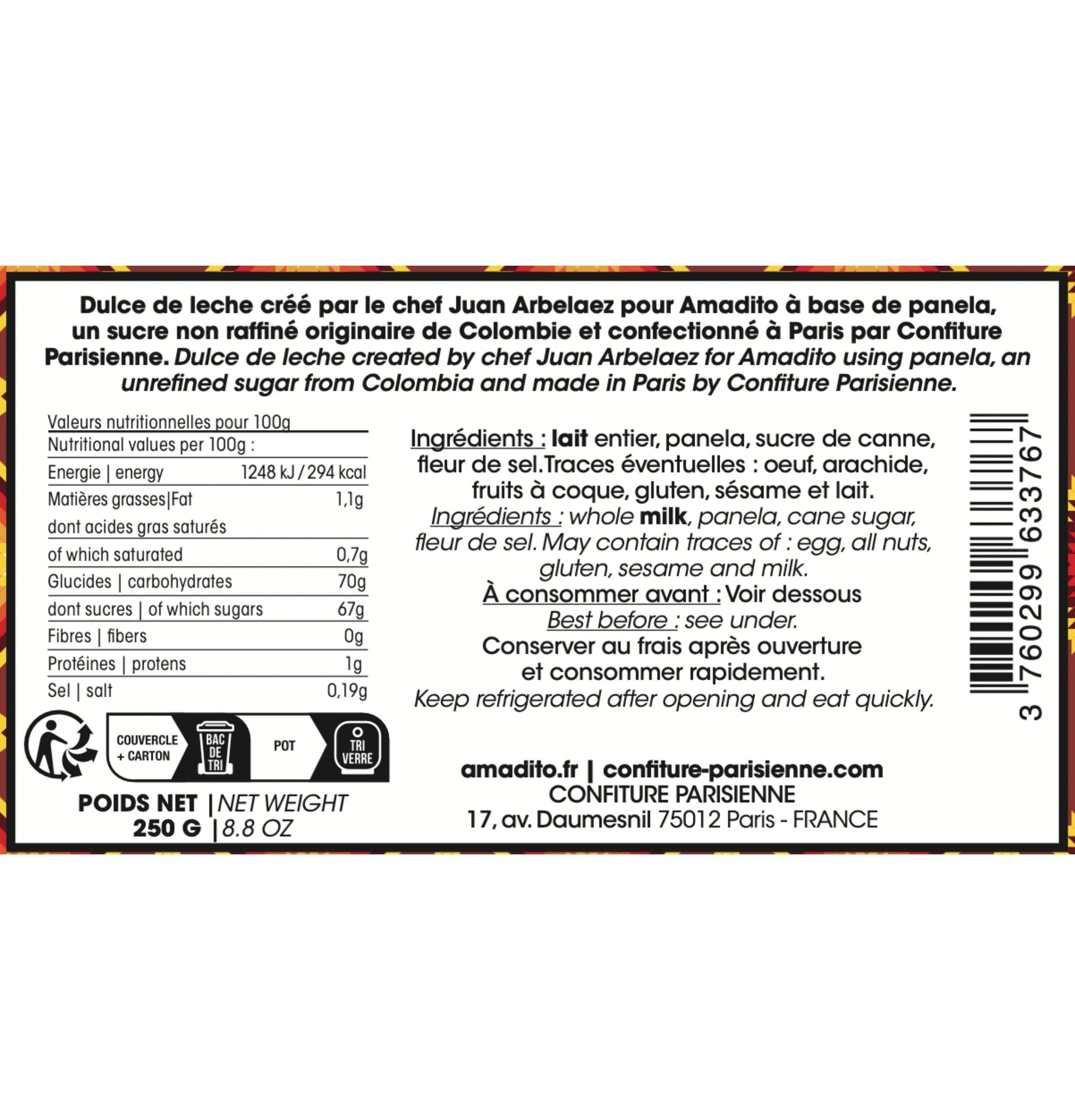 Confiture Parisienne - Caramelito Dulce de leche par Juan Arbelaez