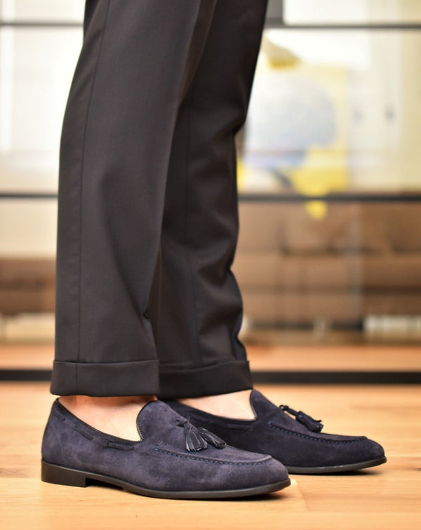 VULCANO - Marineblauwe Suède