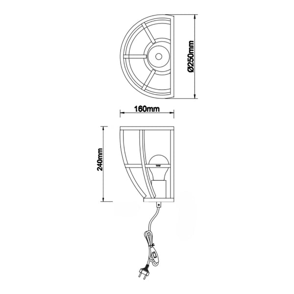 Chericoni Aperto Wall Lamp – Ø25 cm - Industrial Design – Black – E27