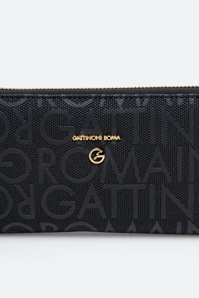 Charlie Wallet with Zip Black