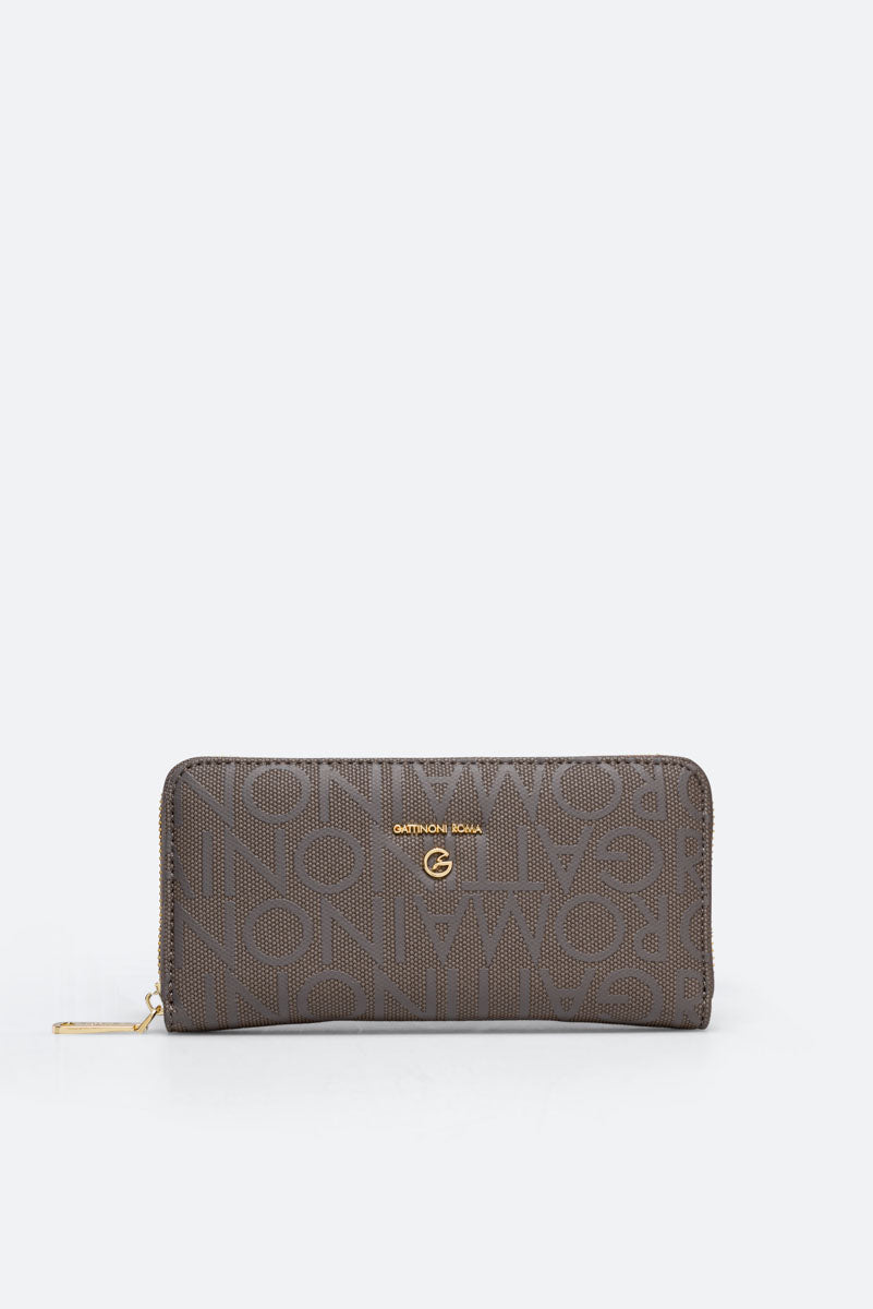 Portafoglio Charlie con Zip Grigio Perla