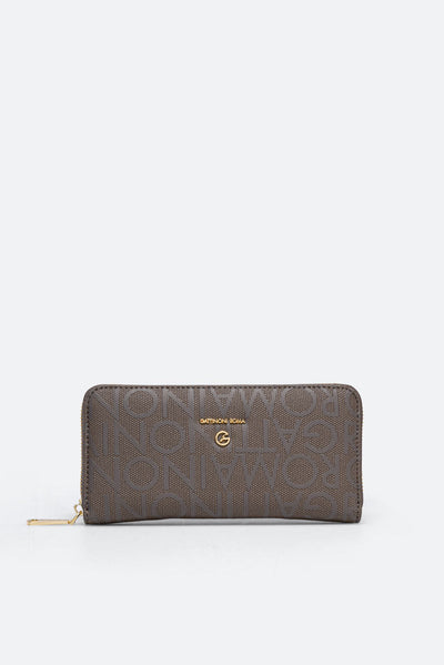 Portafoglio Charlie con Zip Grigio Perla