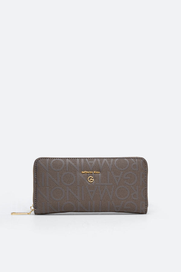 Portafoglio Charlie con Zip Grigio Perla