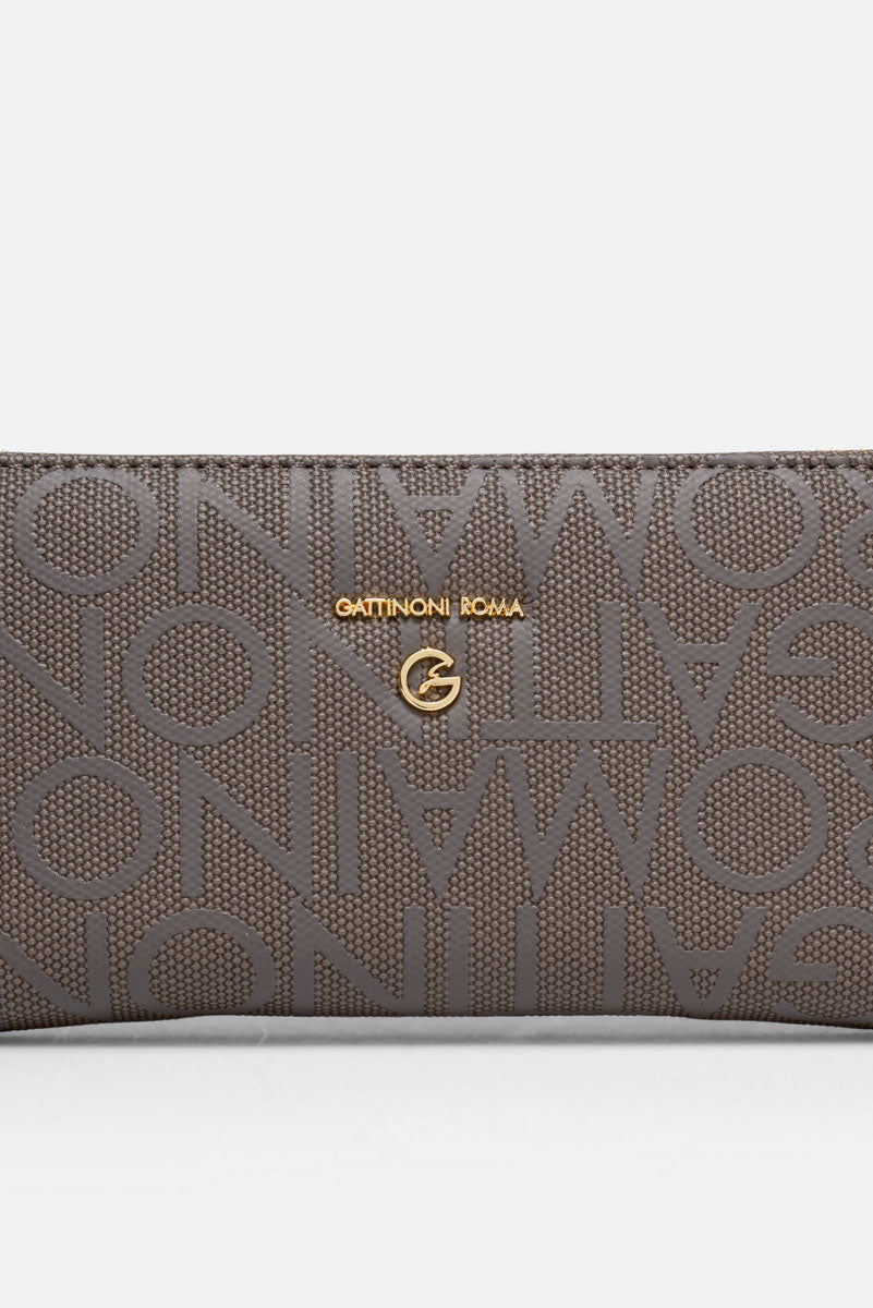 Portafoglio Charlie con Zip Grigio Perla