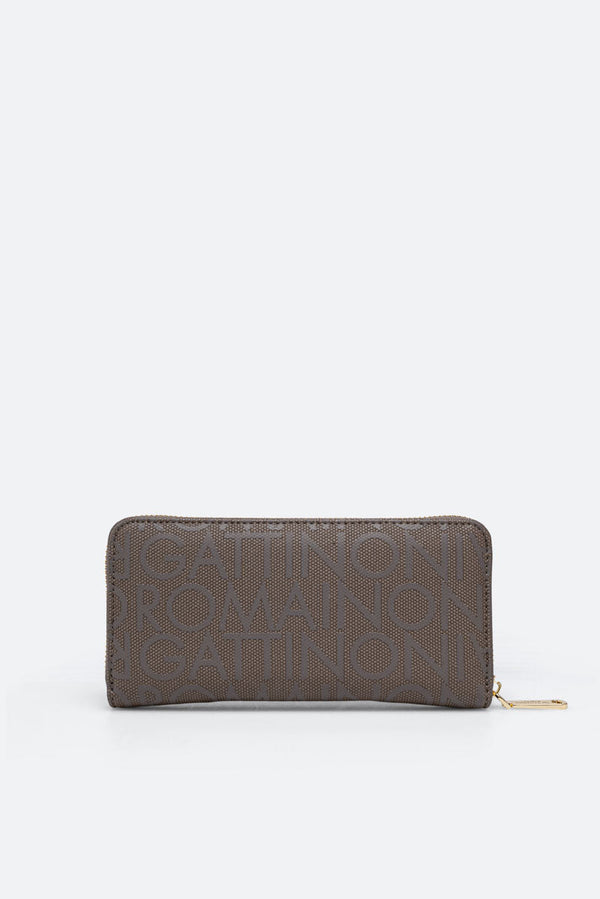 Portafoglio Charlie con Zip Grigio Perla