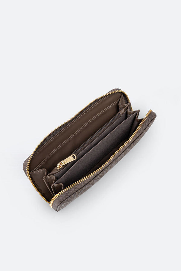 Portafoglio Charlie con Zip Grigio Perla