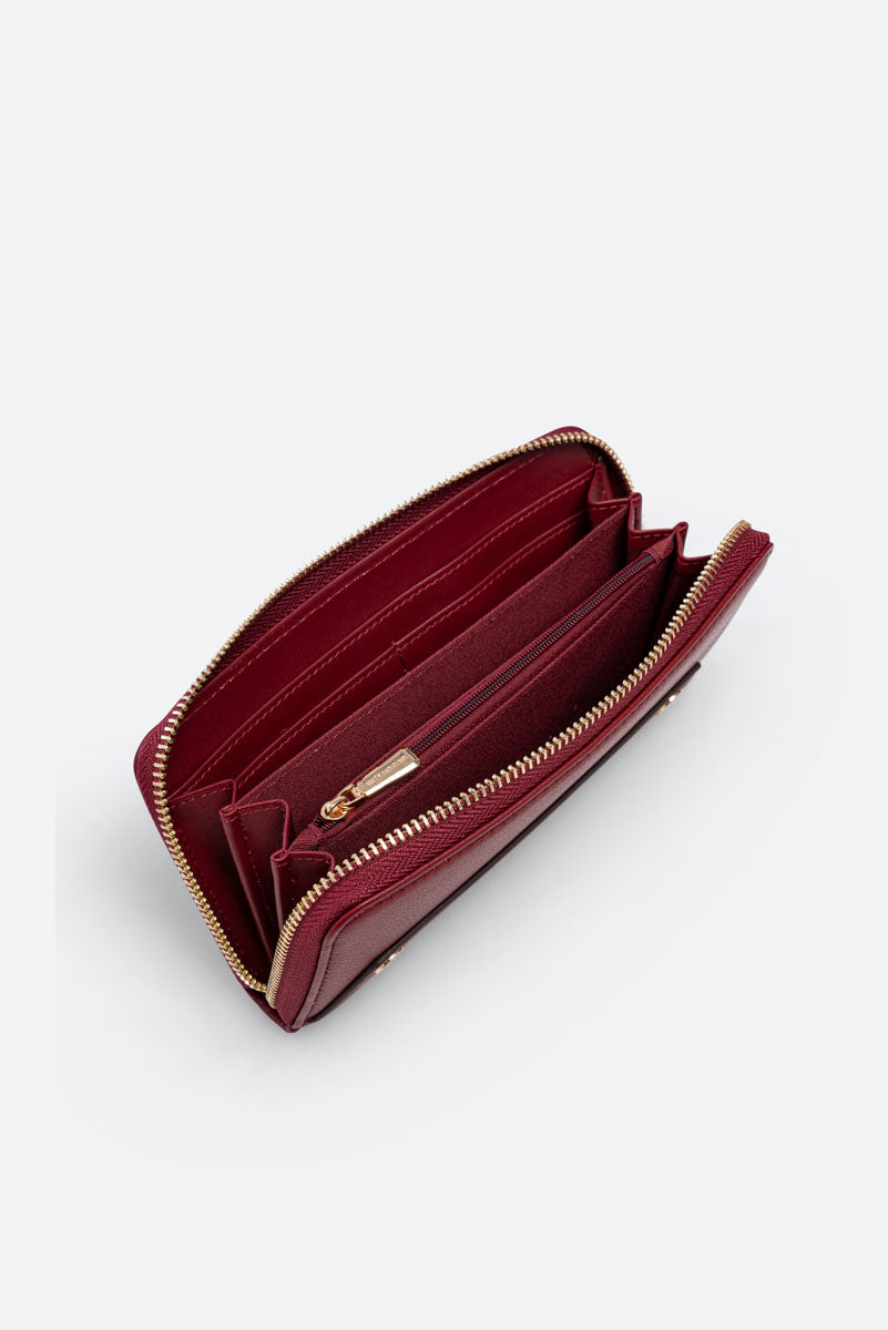 Roomy Wallet with Zip Red