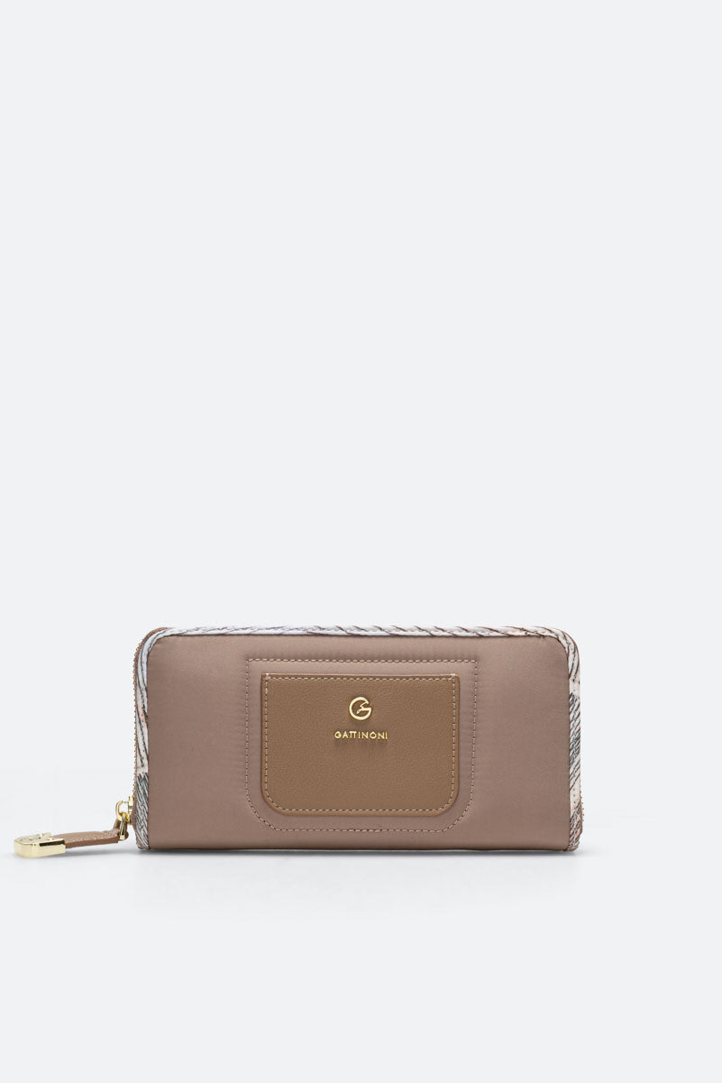 Colorsoul L Zip Wallet Polyester/PU Beige/Planet.Watercolor