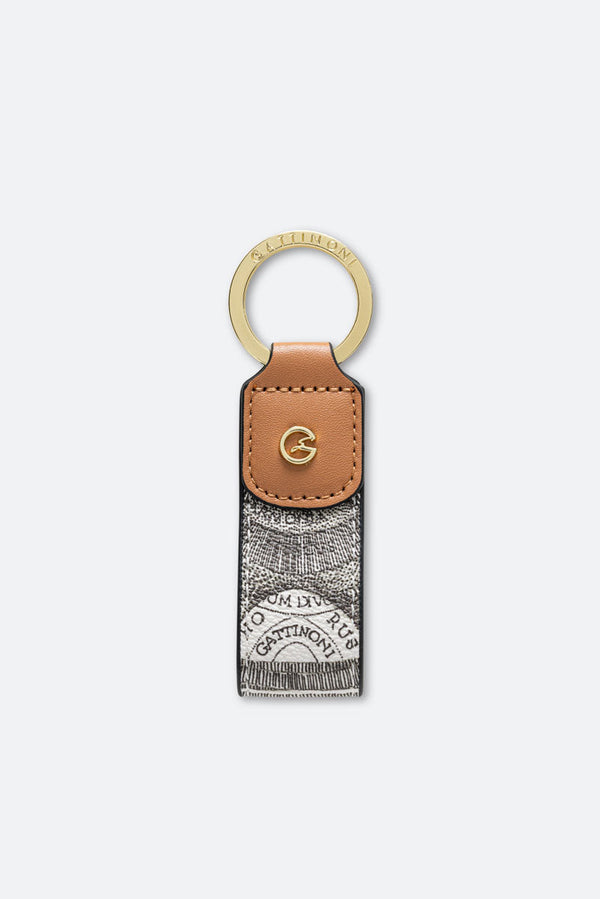 Keychain PVC Planetarium/Leather Ink Sepia/Lt Tan