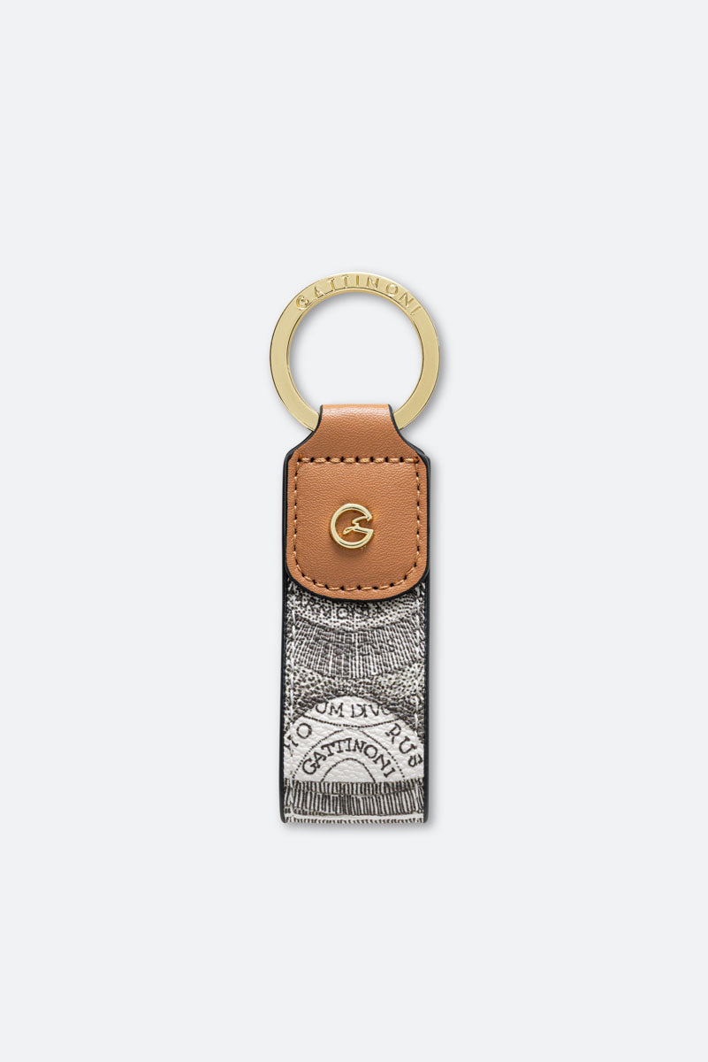 Keychain PVC Planetarium/Leather Ink Sepia/Lt Tan