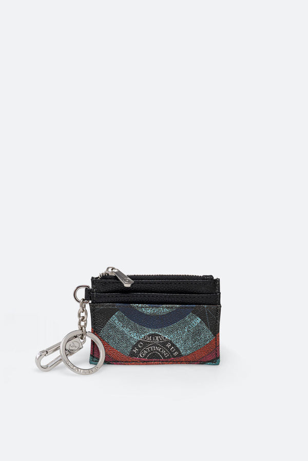 Planetarium Black Card Holder with Keychain