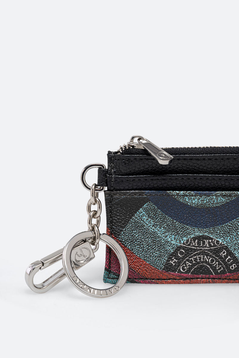 Planetarium Black Card Holder with Keychain