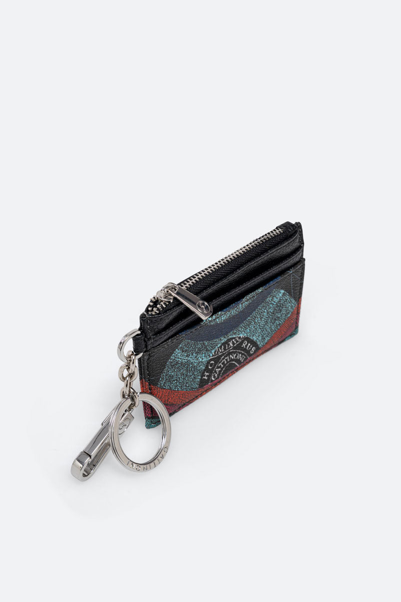 Planetarium Black Card Holder with Keychain