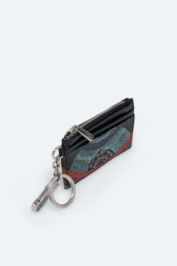 Planetarium Black Card Holder with Keychain
