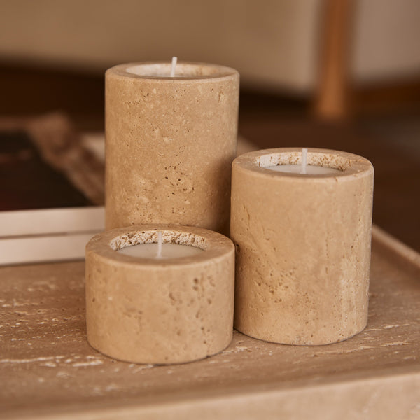 Waxinelichtjes travertine MOOISA