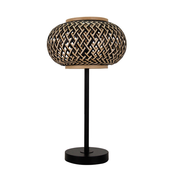 Various Weaving Table Lamp - Bamboo - Ø28 cm - Natural & Black