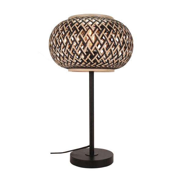 Various Weaving Table Lamp - Bamboo - Ø28 cm - Natural & Black