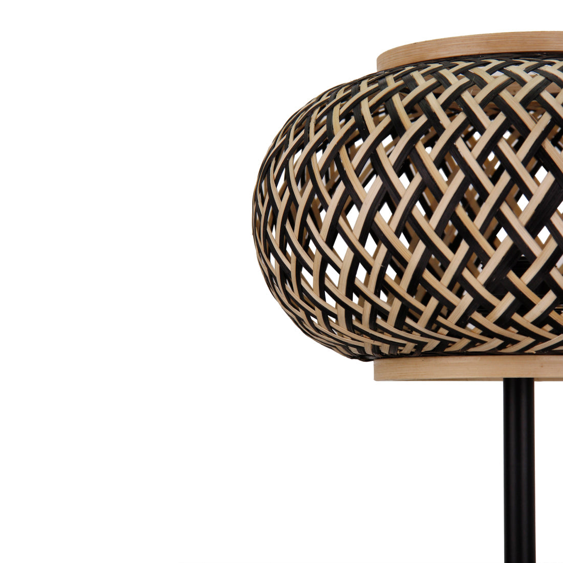 Various Weaving Table Lamp - Bamboo - Ø28 cm - Natural & Black
