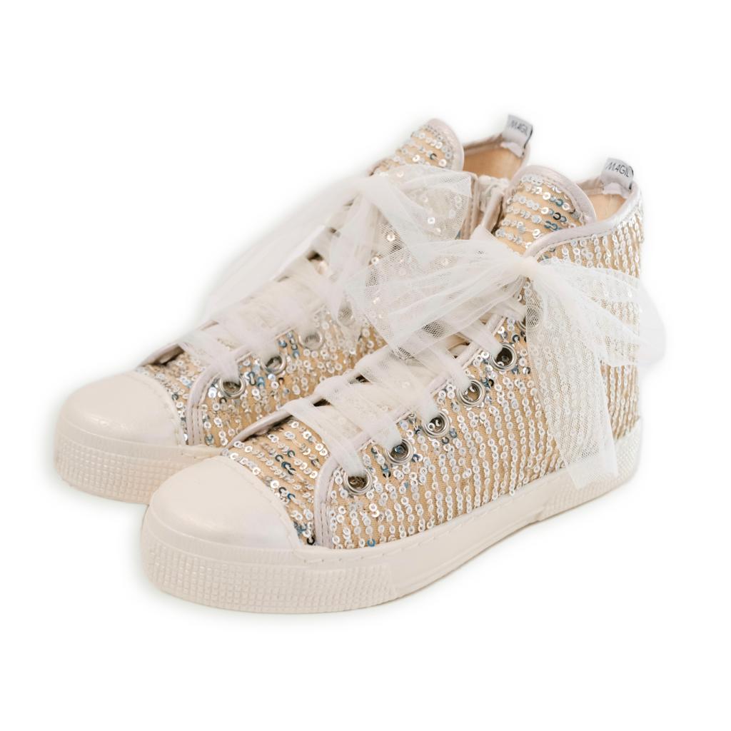 HIGH TOP SNEAKER WITH SEQUINS