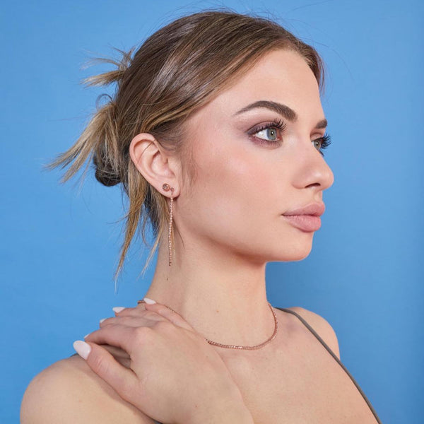 Rose gold plated silver dangling earrings ref. LC82