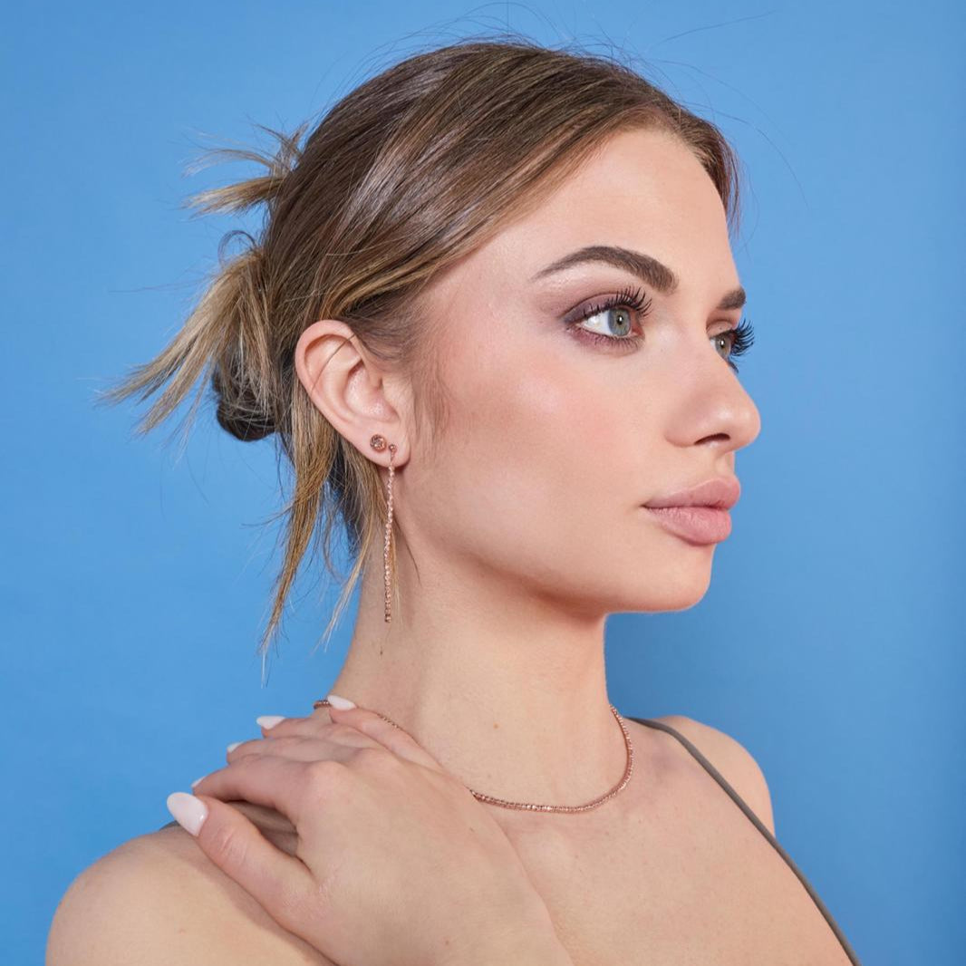 Rose Gold Plated Silver Stud Earrings LC106