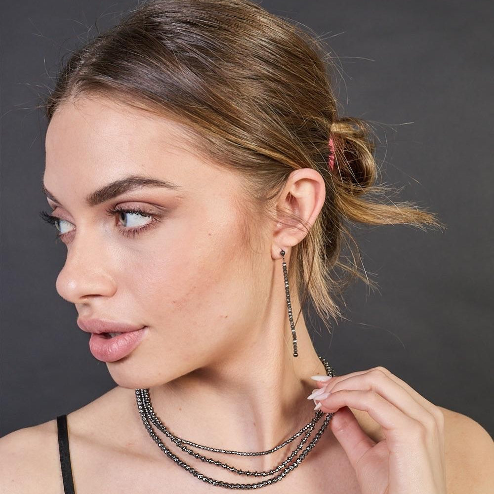 Brushed silver necklace ref. LC19
