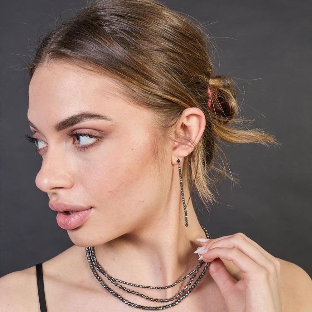Brushed Silver Drop Earrings ref. LC89