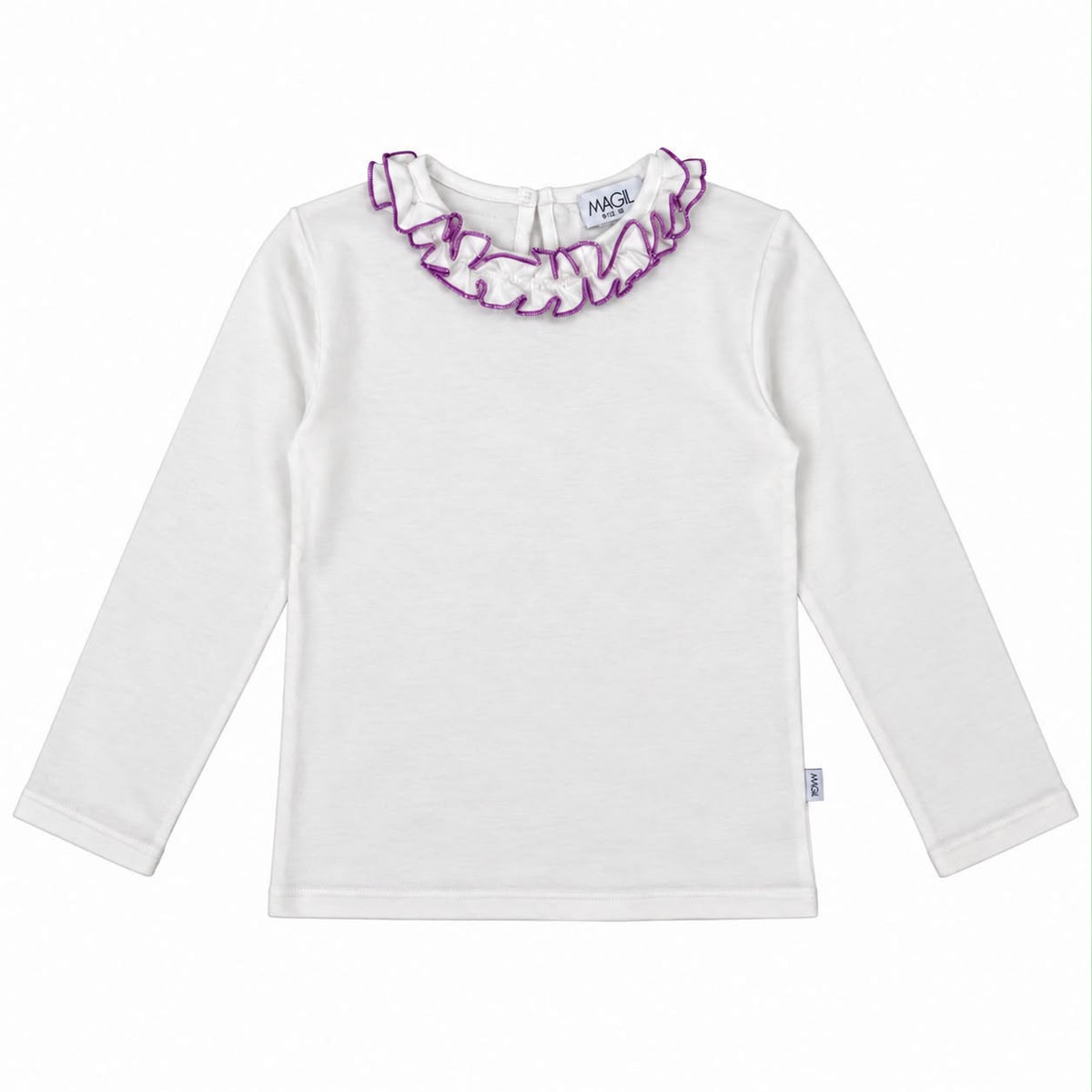 Camiseta de algodón con volantes de colores