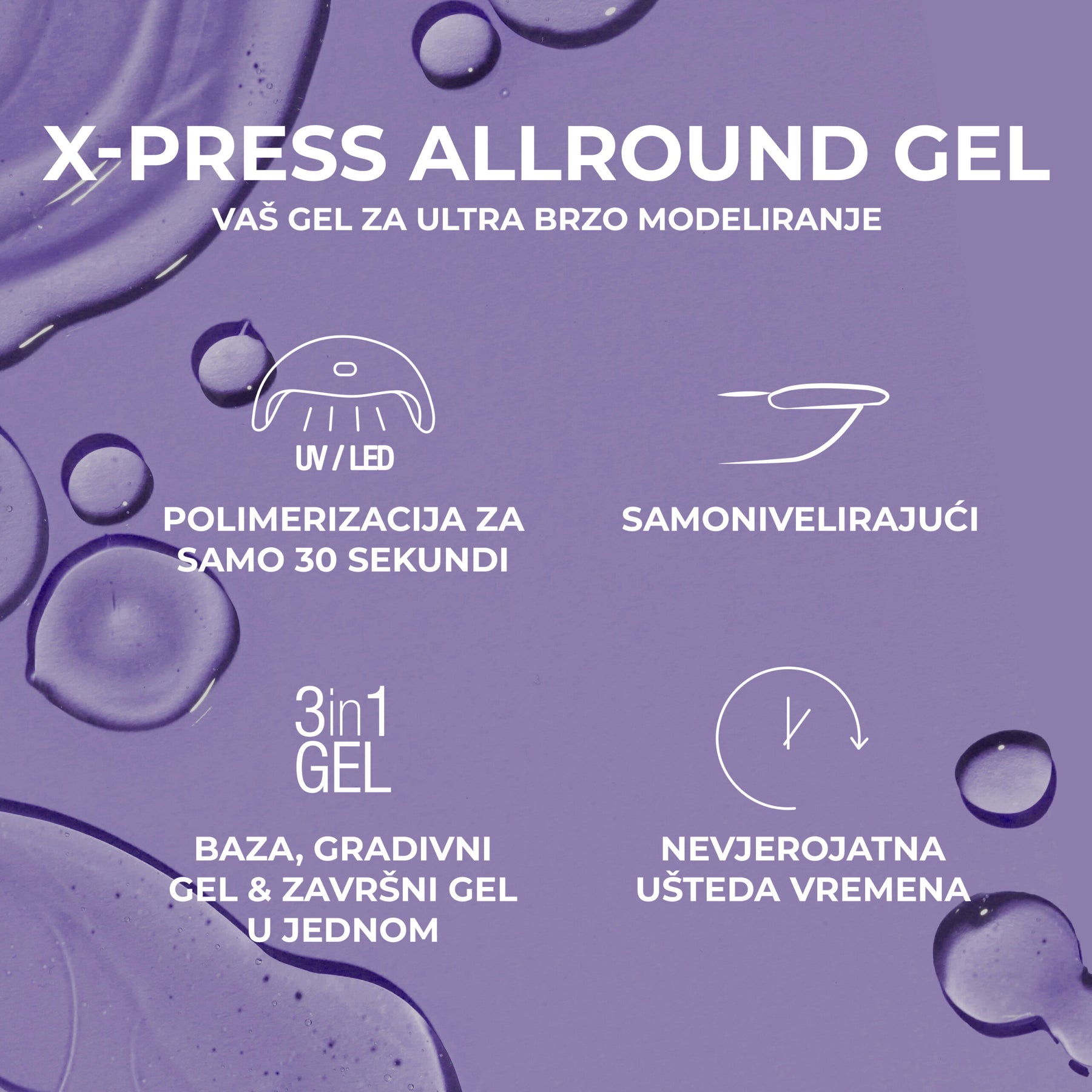 X-Press Allround Gel – 30 sec. – Clear Rose