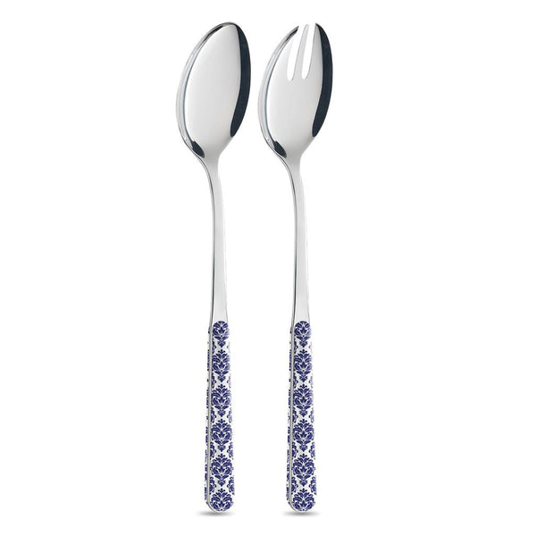 Coppia Insalata - Damascato Blu BD14041BW