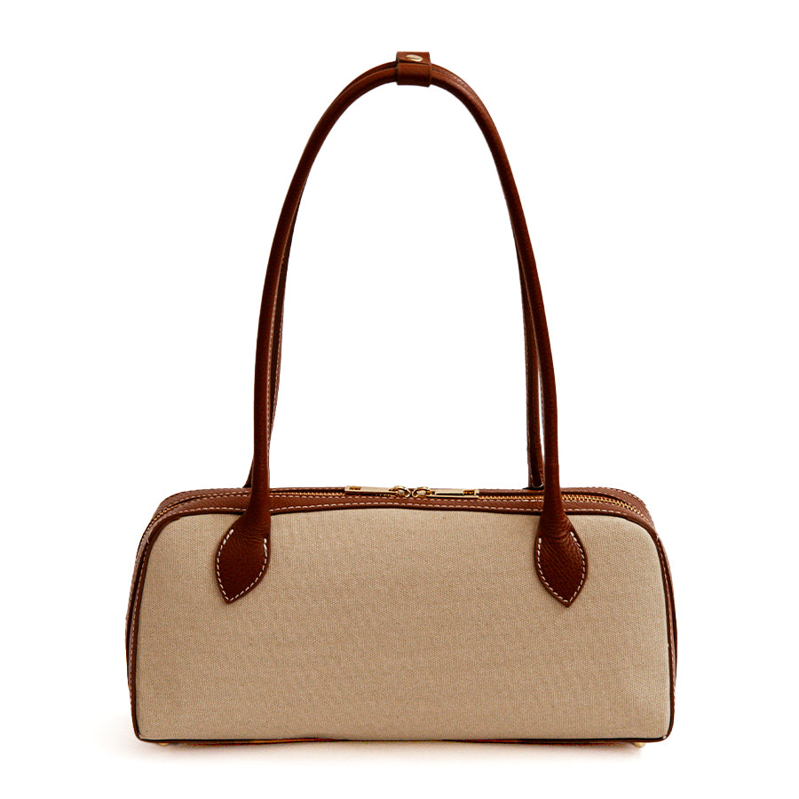 YUTA - Bauletto maxi in canvas e pelle