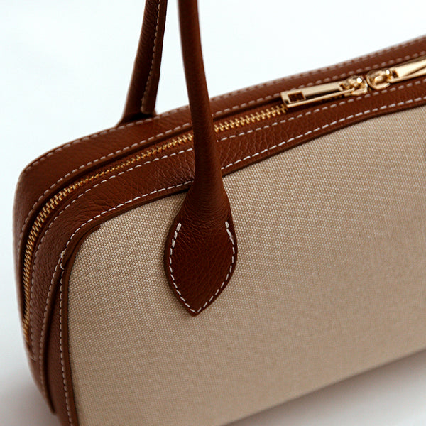 YUTA - Bauletto maxi in canvas e pelle