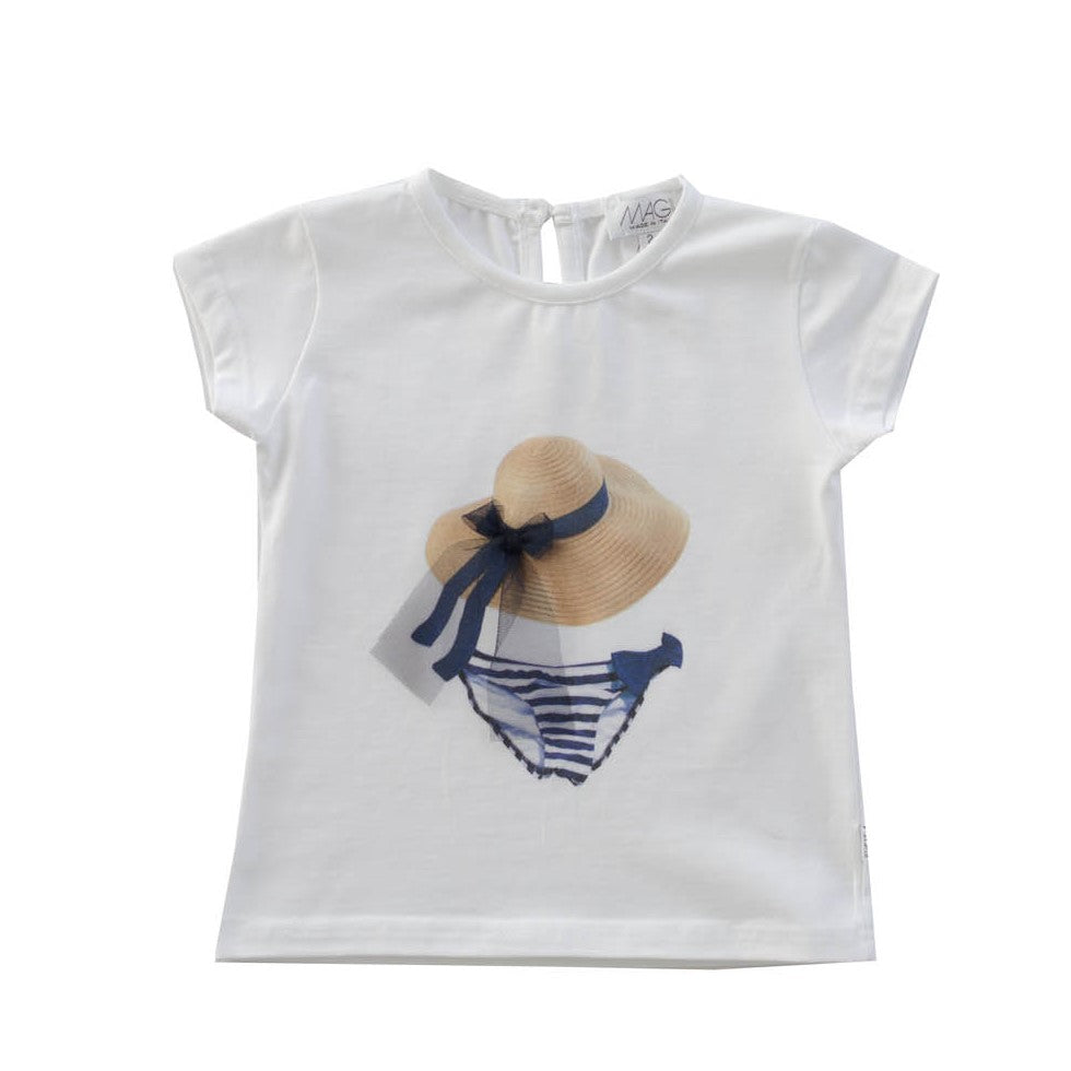 T-SHIRT WITH HAT AND BIKINI PRINT