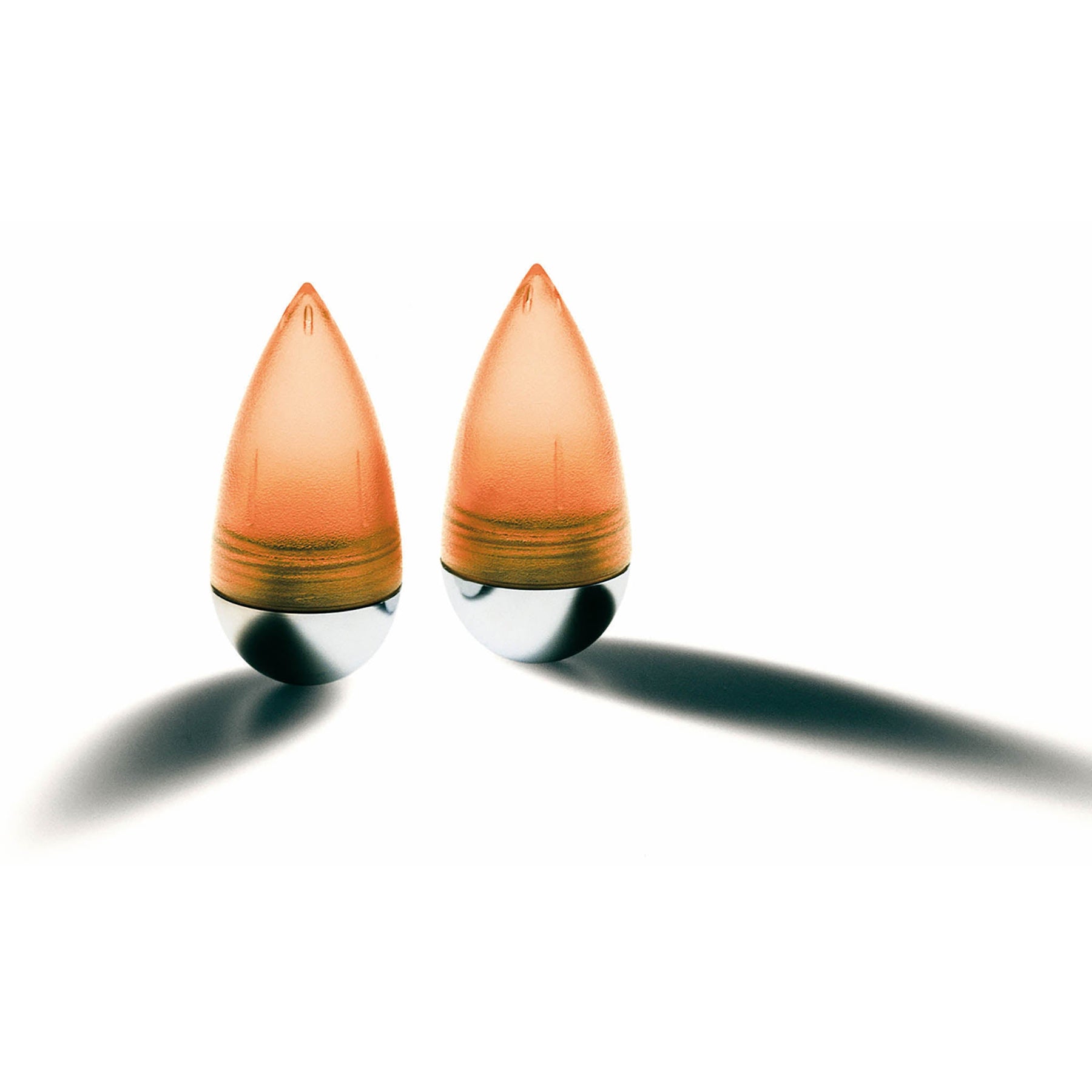 MENHIR - PAIR OF SWINGING SALT AND PEPPER SHAKERS ORANGE - SERAFINO ZANI
