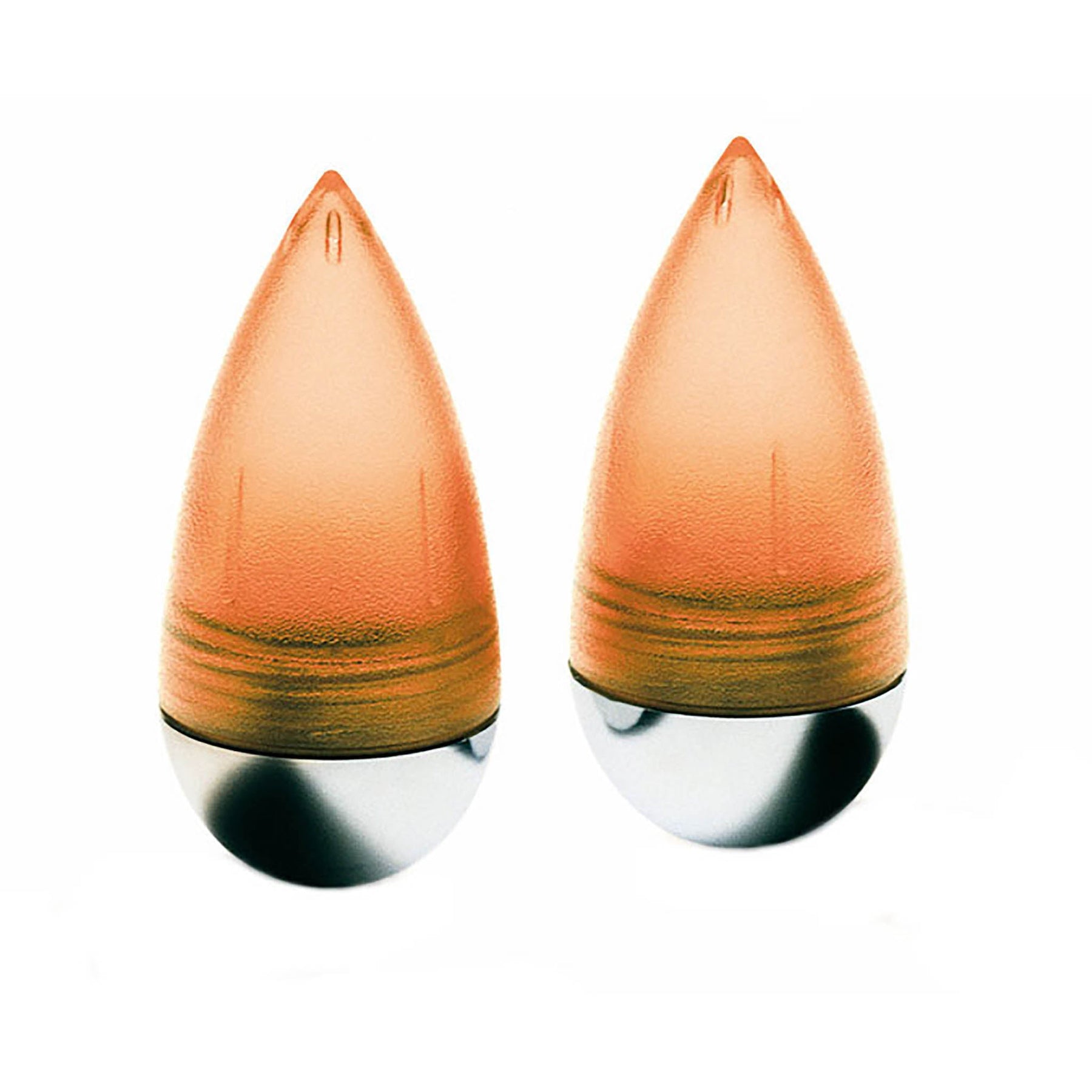 MENHIR - PAIR OF SWINGING SALT AND PEPPER SHAKERS ORANGE - SERAFINO ZANI