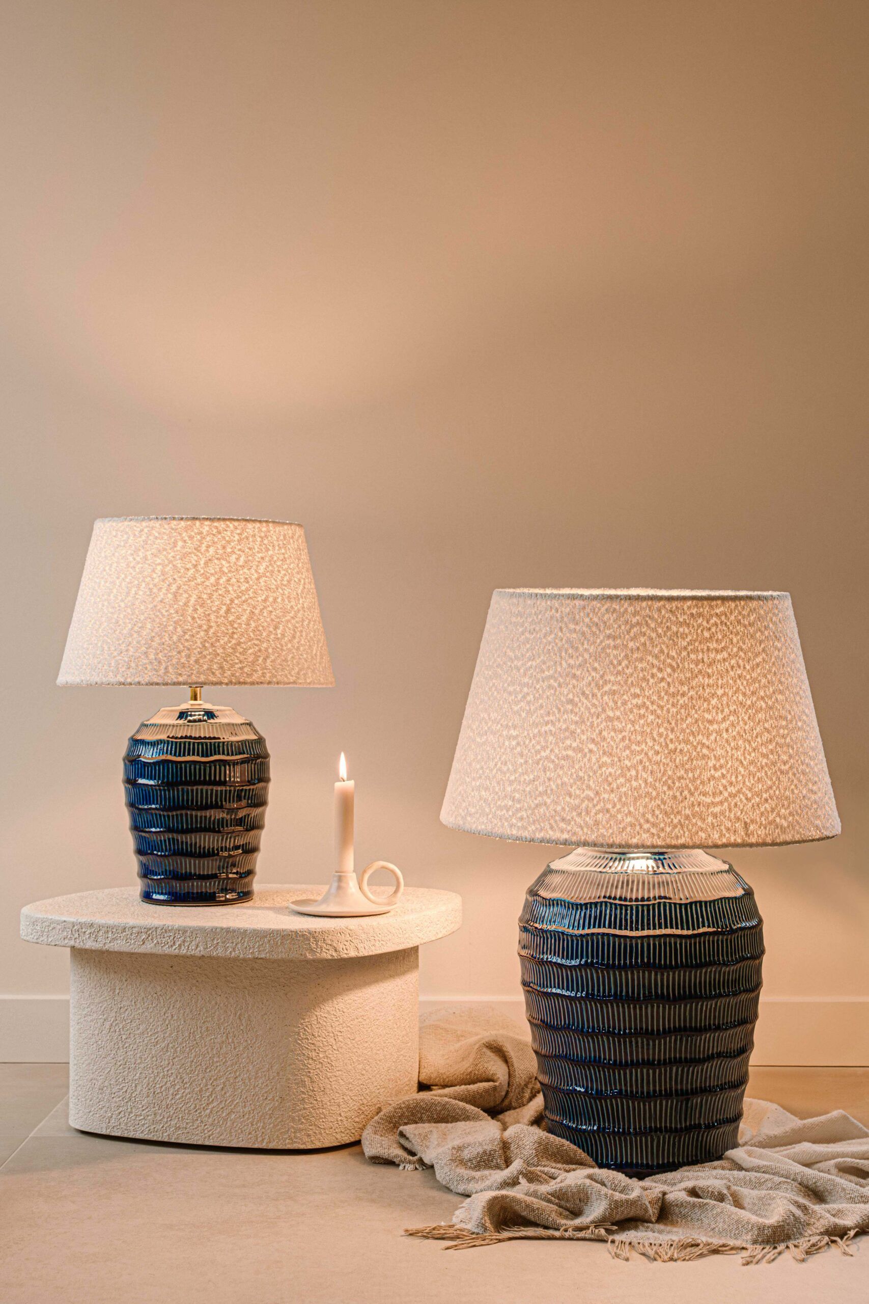 Indore Home - Capri - L - Table Lamp - Blue