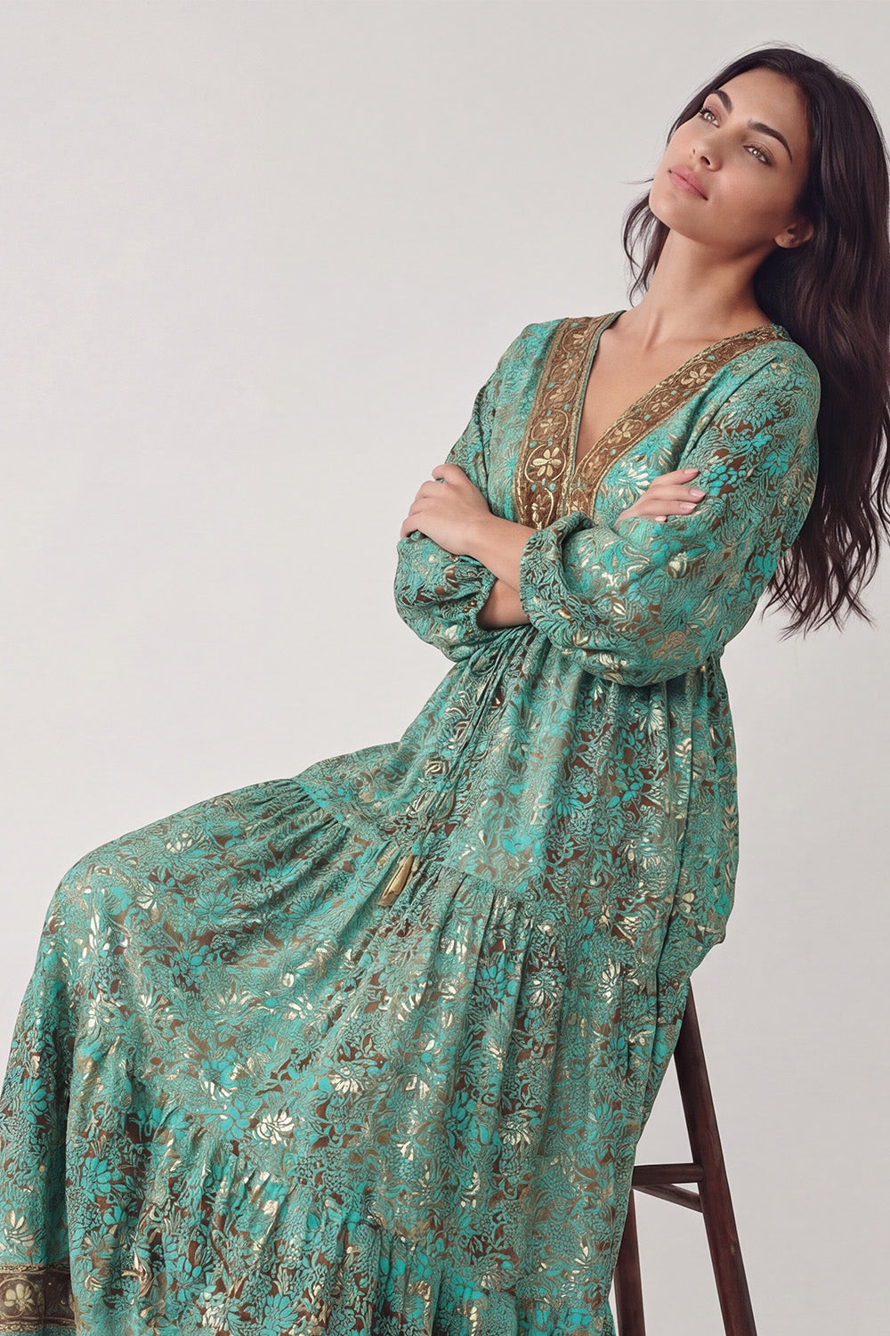 Turquoise Long Gipsy Dress