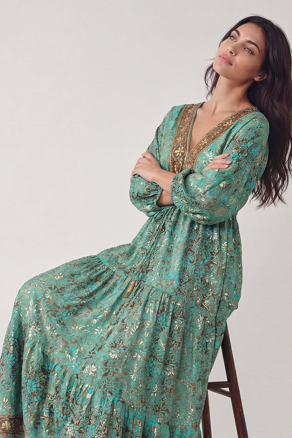 Turquoise Long Gipsy Dress