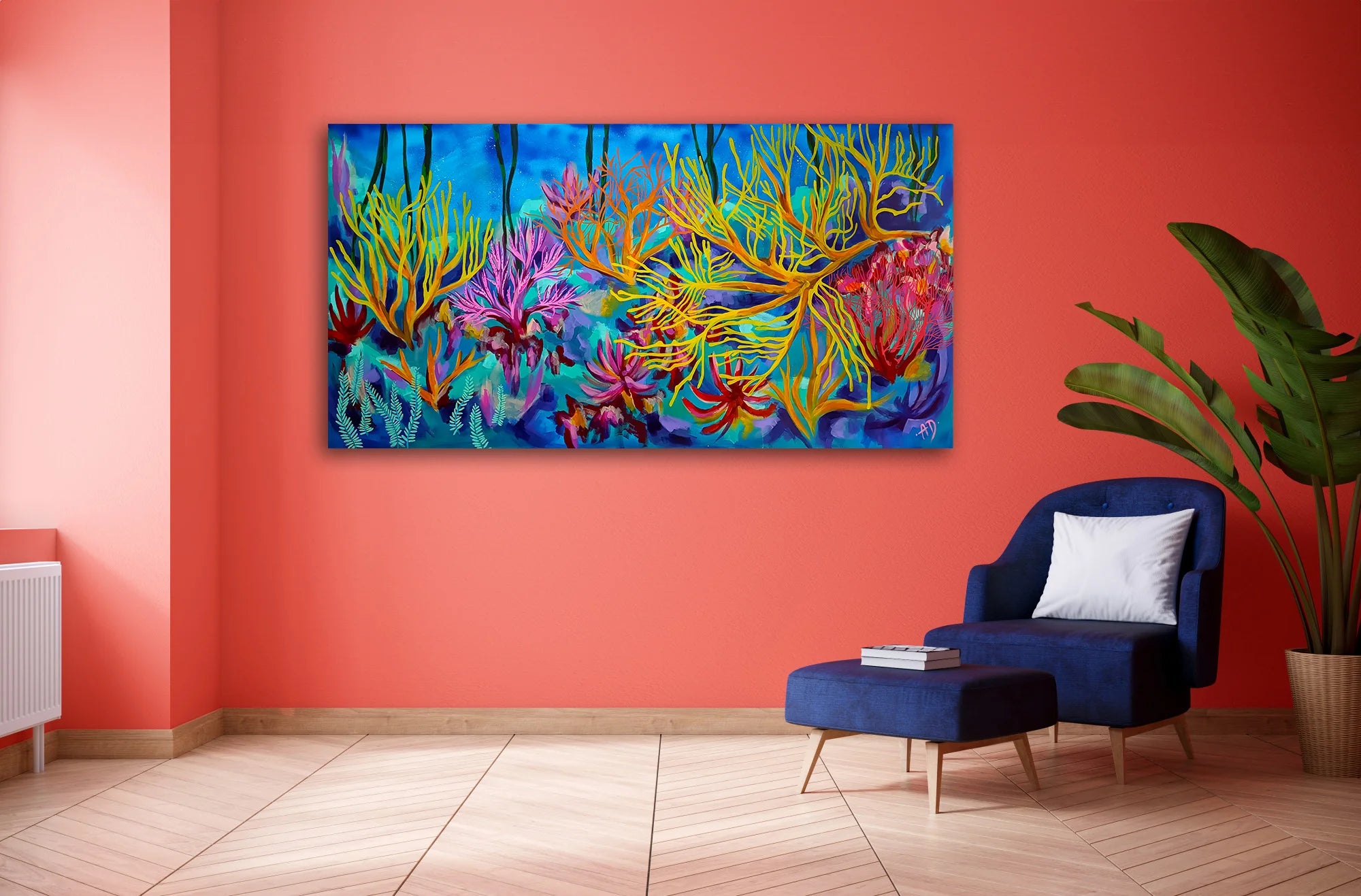 Peinture originale de paysage sous-marin