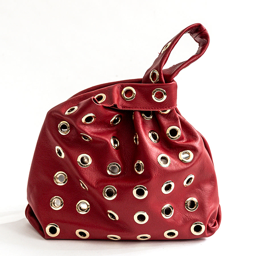 ADELE - Sacca con vele in pelle nappa rubino