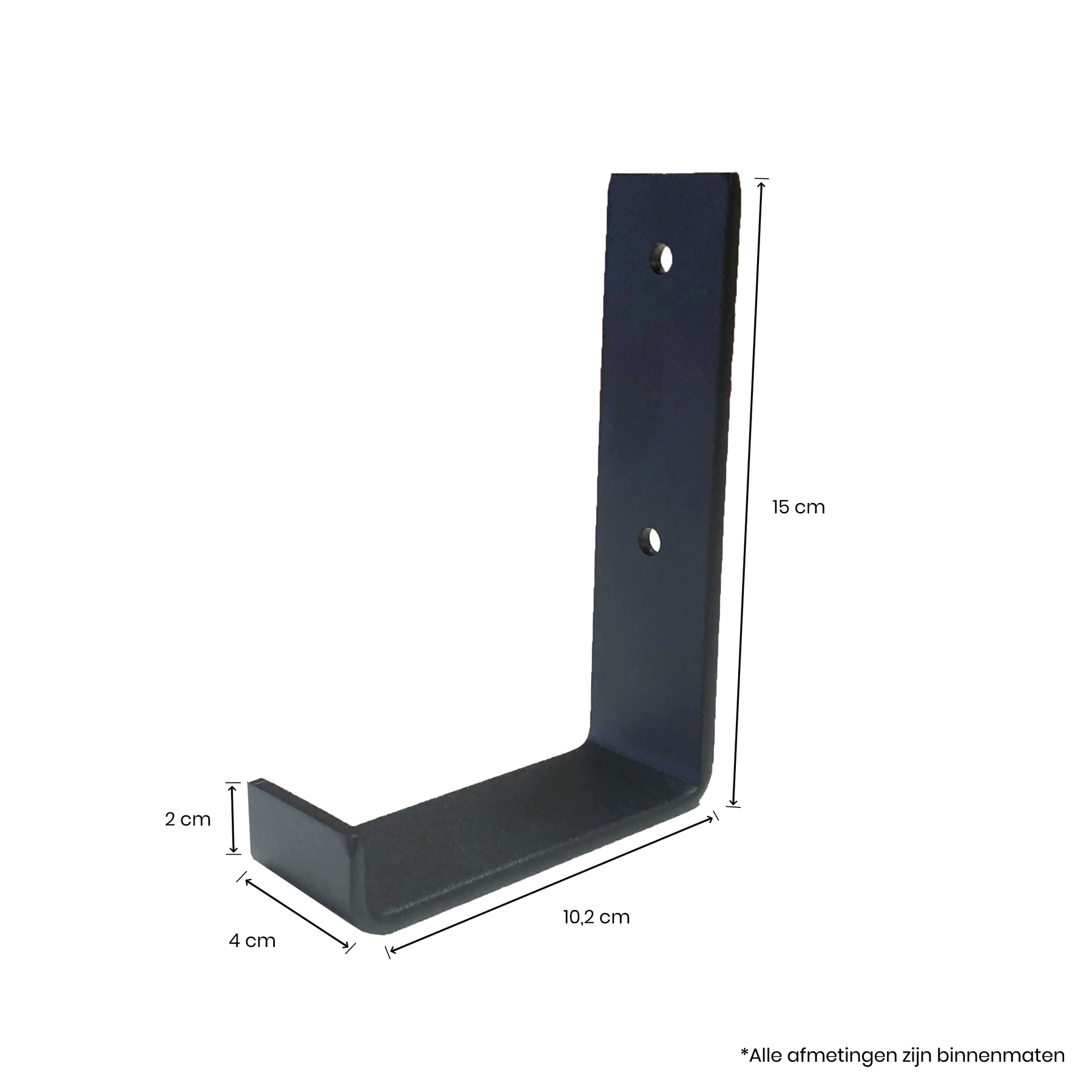 De Industriële Plankdragers L-vorm UP Mat Zwart – 10 cm